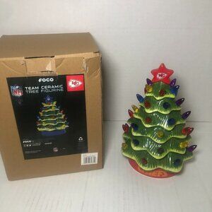 NFL Team Ceramic Christmas Tree  Kansas City Chiefs Football Team New In The Box